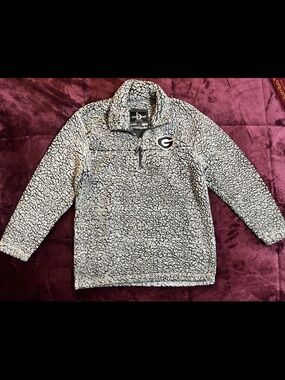 Men’s M Boxercraft College Georgia Bulldogs Sherpa Quarter-Zip Jacket Pullover